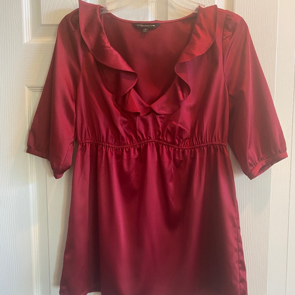 Express Design Studio Red Empire Blouse